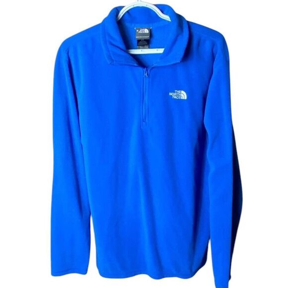 The North Face Mens Blue 100 Glacier 1/4 Zip Fleece Pullover Large - Picture 1 of 5